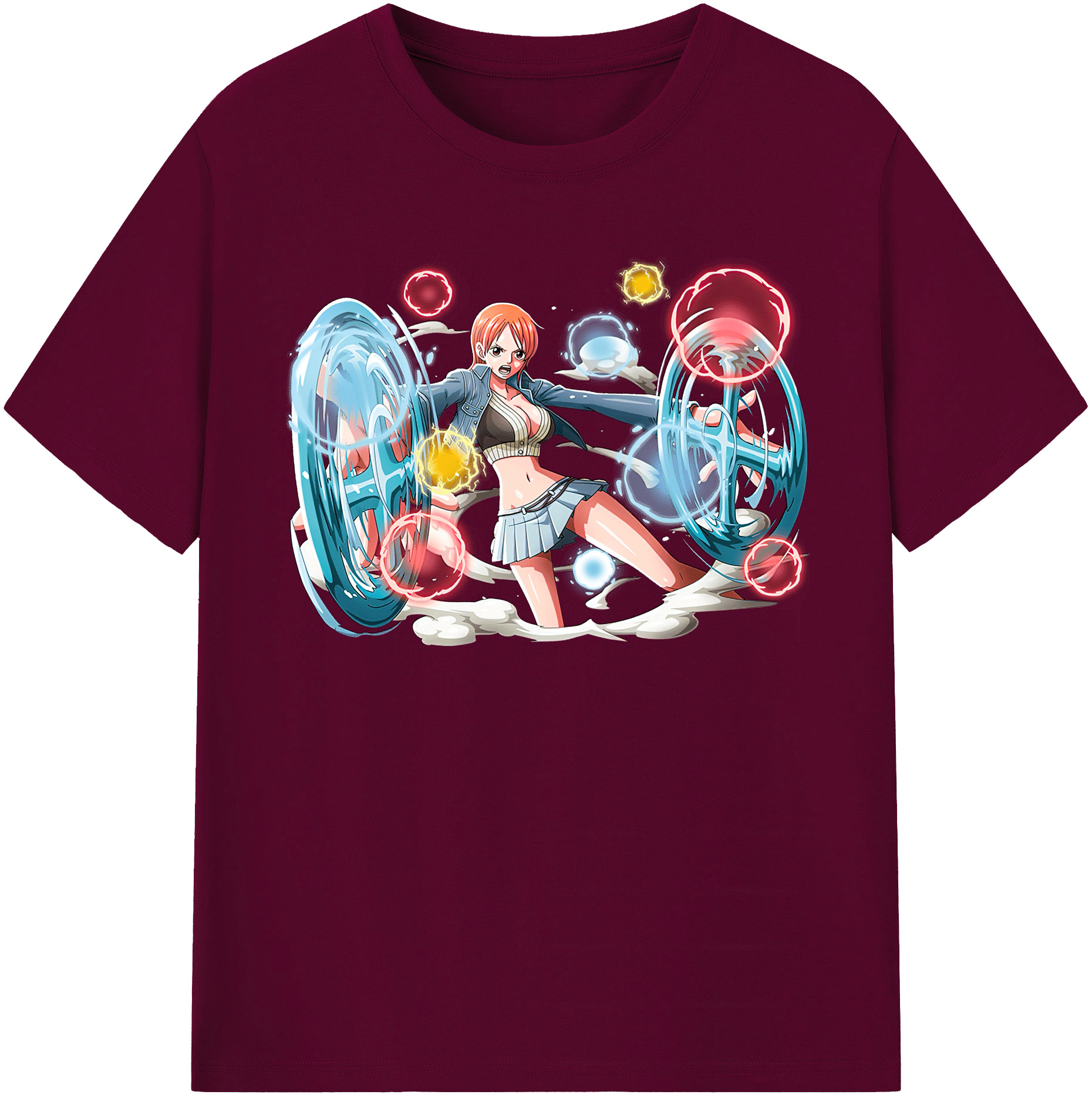 （画像用） ワンピース ナミ ONE PIECE Nami レディースカジュアルプリントTシャツ（綿100％）